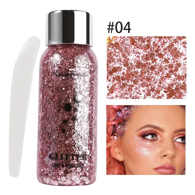 Long-Lasting Body Glitter Gel With Sequins For Face Eyes Hair Mermaid Scales Effect For Prom Party