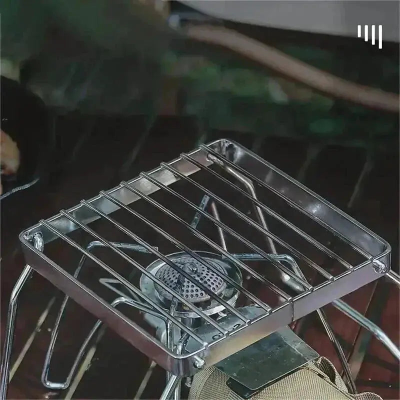 Outdoor stainless steel stove holder folding camping mini grill rack for pots by Simples Market