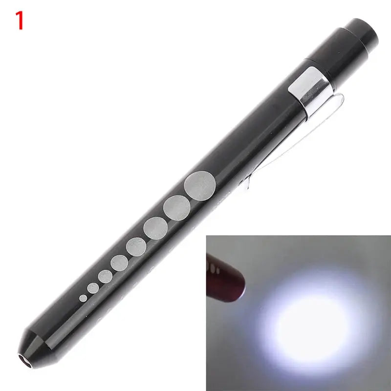 Medical Pen Light With Pupil Gauge Measurements LED Illumination Portable Aluminum Alloy Body Pocket Clip