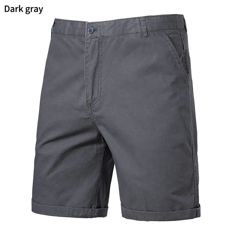 Men's golf shorts by Simples Market, dark gray lightweight quick-dry flat-front with 4 pockets.