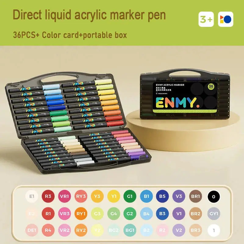 ENMY acrylic paint markers 36-color set in portable case