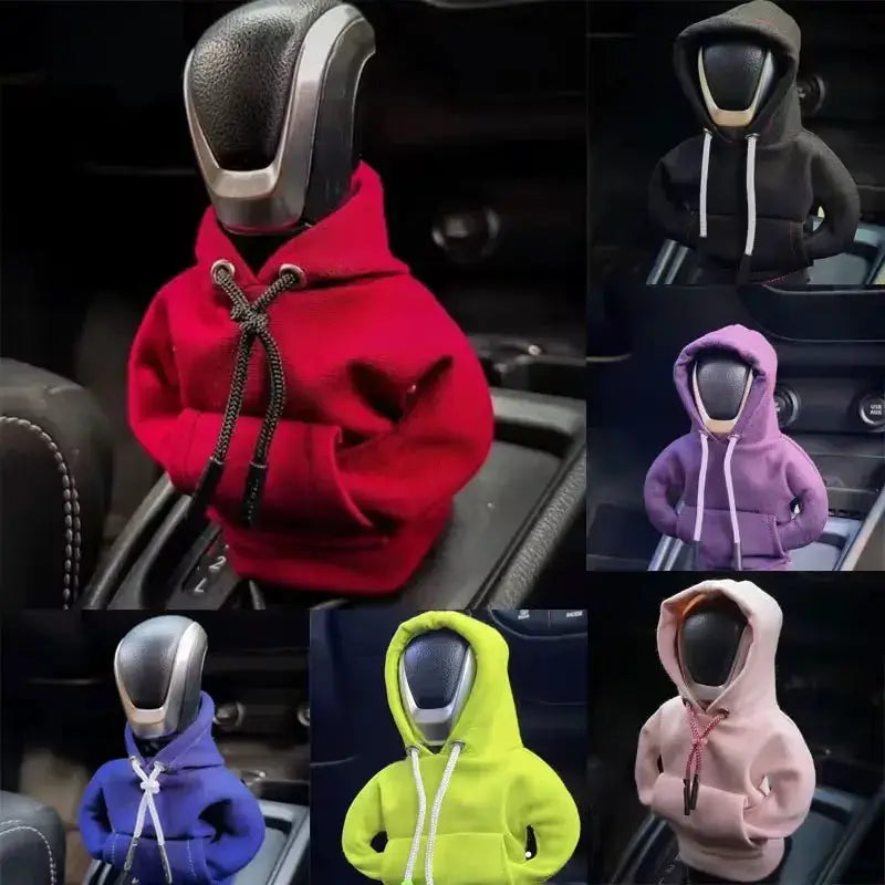 Simples Market car gear shift hoodie covers; set of six in red, black, blue, lime, purple, pink for shifters