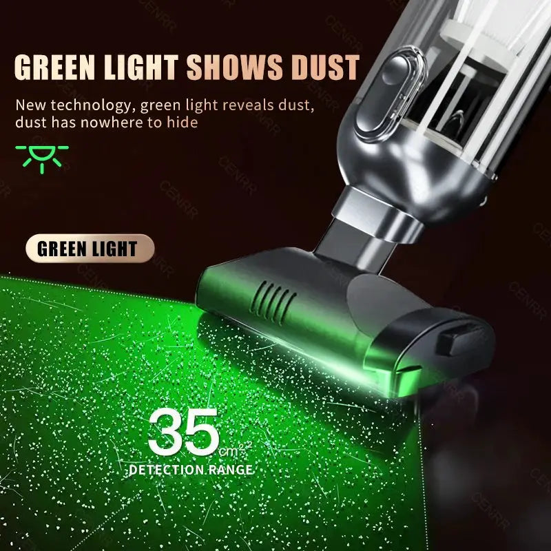 CENRR cordless car vacuum cleaner by Simples Market, handheld portable vacuum with green light and 998000PA suction
