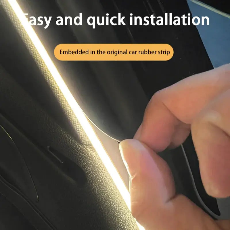 Car tailgate LED light strip, wireless auto-sensing, high-brightness white ambient lighting embedded in rubber trim