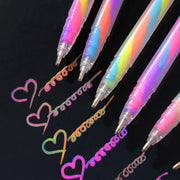 6-piece glitter gel highlighter pen set by Simples Market in vibrant rainbow colors with 1.2mm tips