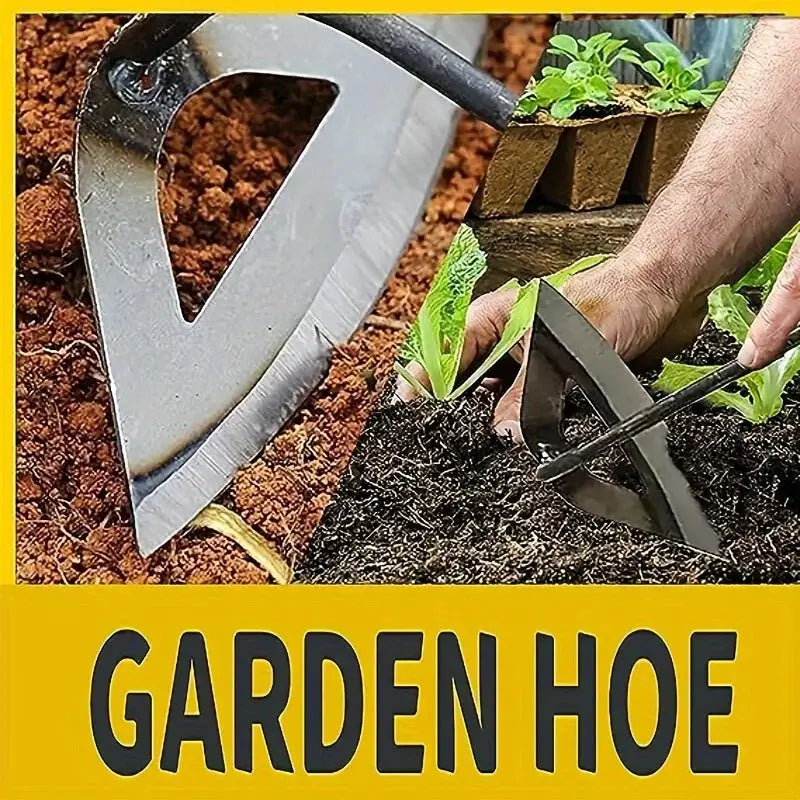 Premium All Steel Hardened Hollow Hoe Handheld Weeding Rake Durable And Rust Resistant Ideal For Vegetable Gardens