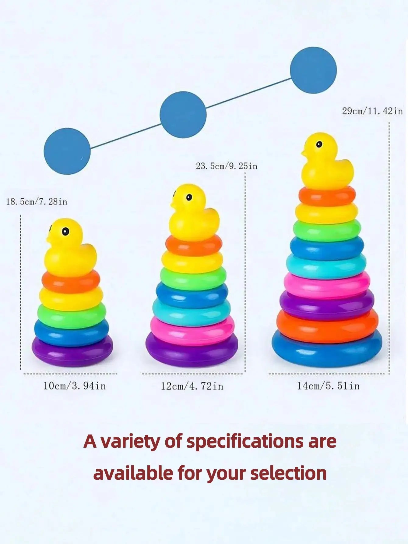 Yellow Duck Rainbow Tower Stacked Circle Toy Ring Toss Interactive Game For Early Learning And Birthday Gifts