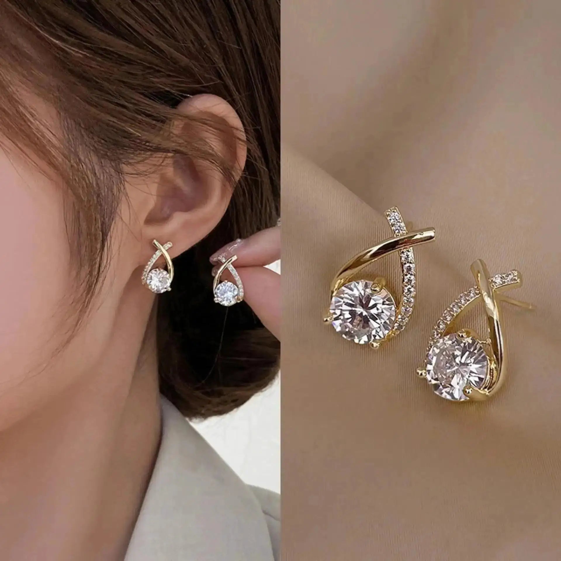 925 Silver Needle Heart Earrings For Women Korean Fashion Crystal Jewelry 2026 Trending Luxury Hoop Earrings