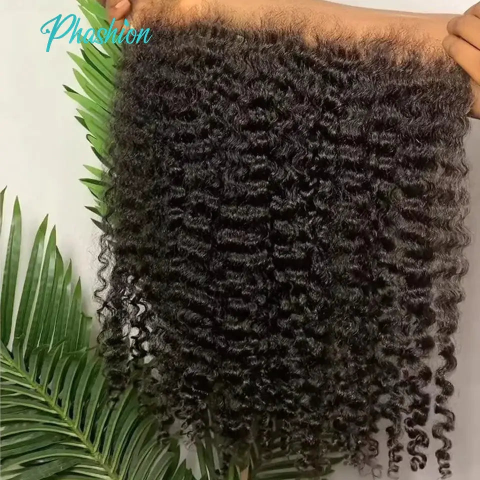 Phashion 13x6 lace frontal kinky curly hair extension, Swiss closure, human hair, Simples Market