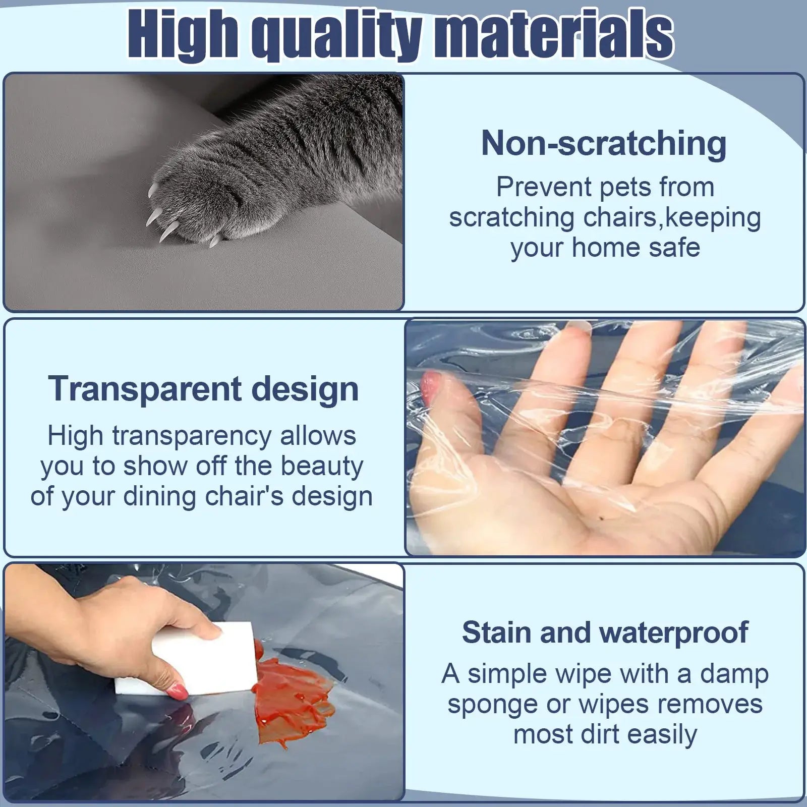Simples Market transparent plastic couch cover with waterproof, non-scratch protection against cat and dog claws