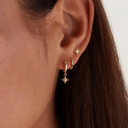 ZAKOL 3 Piece Fashion Round Star Drop Earrings Set Gold Color Dangle Earrings Punk Unisex Rock Jewelry