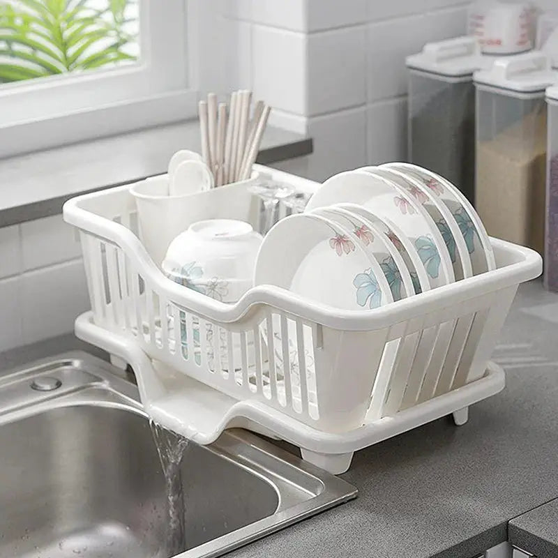ChefEase Kitchen Drainage Rack With Drainer Board For Efficient Counter Drying And Dishes Organization