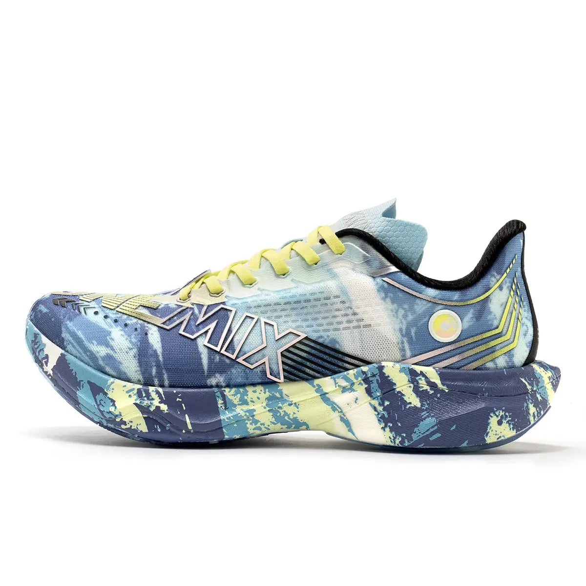 ONEMIX Marathon Carbon Plate running shoes by Simples Market, blue-yellow outdoor men's sneakers with lime laces