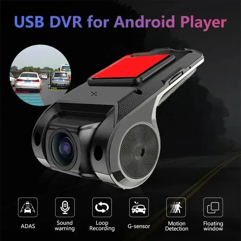 Car DVR dash cam Simples Market, black with red button, full HD 1080P with ADAS