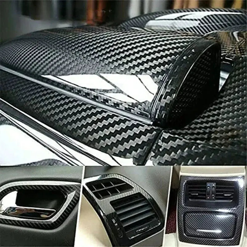 Car interior braided PU leather trim strip with carbon fiber look, self-adhesive, Simples Market