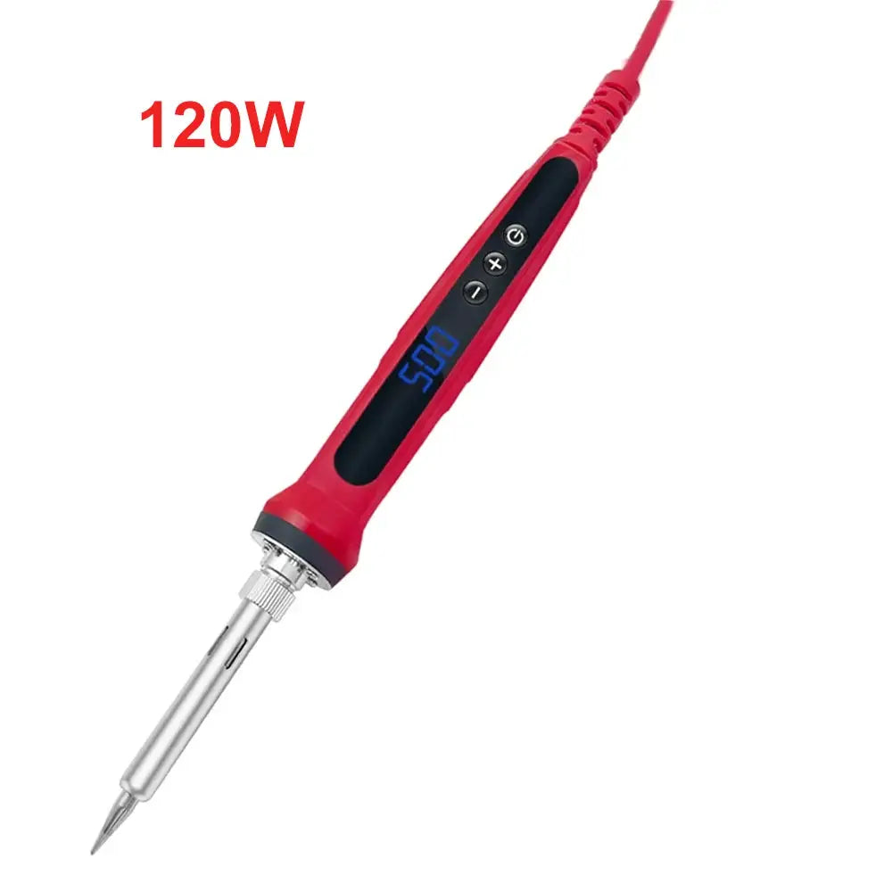 80W Soldering Iron Kit With Adjustable Temperature LCD Display Ceramic Heater Solder Tips Tweezers And Solder Wire