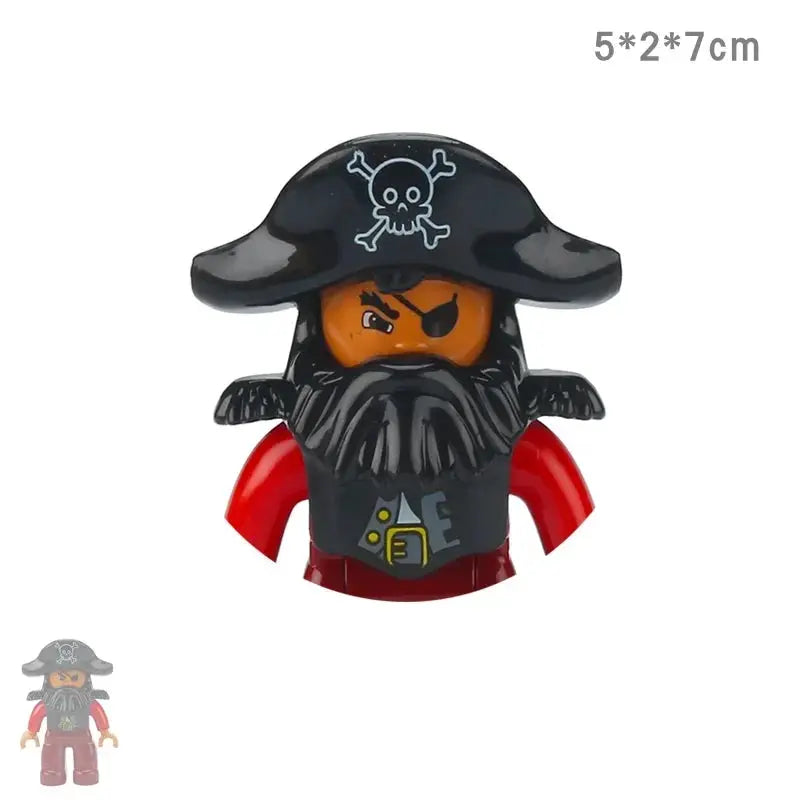Big Size Building Block Adventure Ship Series Compatible Duplo Brave Pirates Treasure Island Playset For Kids
