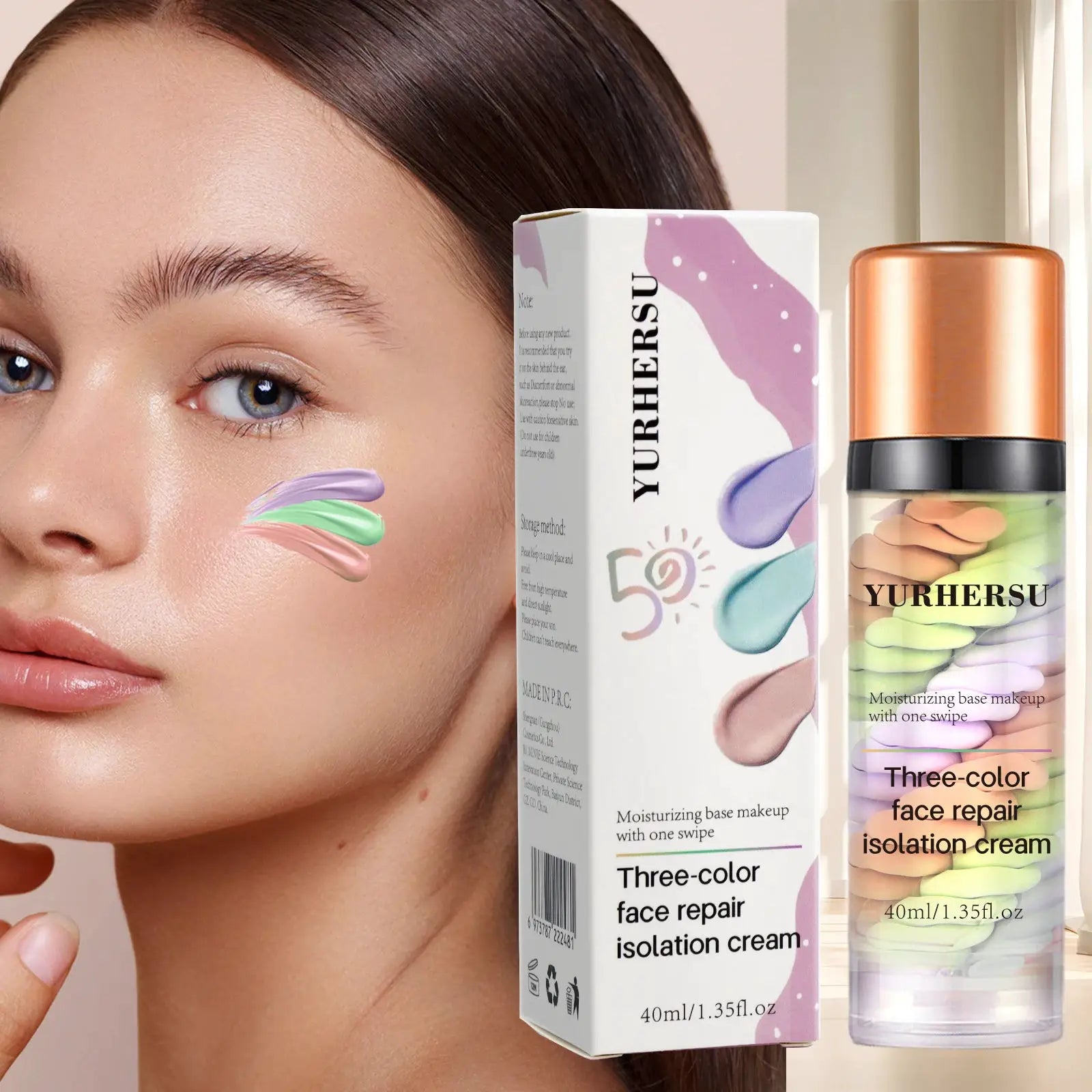Three Color Press Release Cream Concealer Makeup Base Brightening Hydrating Formula For Flawless Complexion