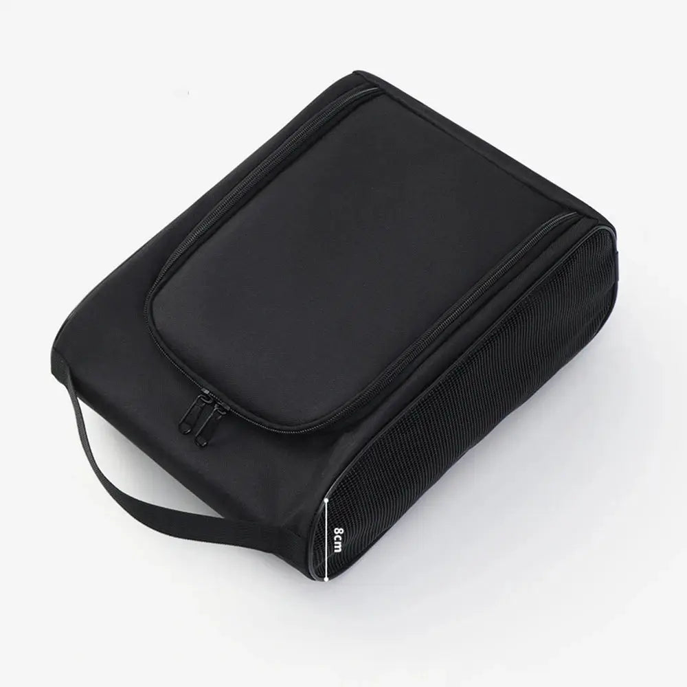 Black Oxford Cloth Travel Shoe Storage Bag For Basketball And Football Cleats And Slippers Portable Organizer