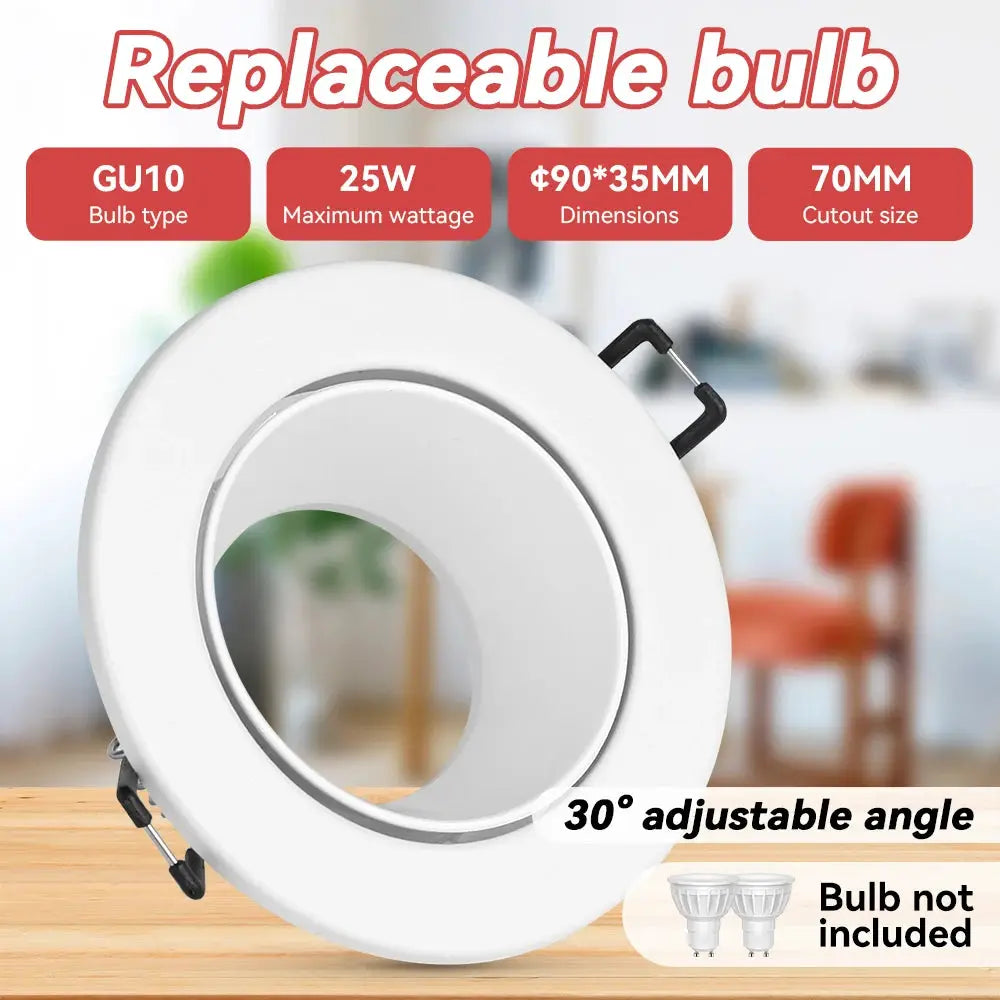Simples Market GU10 white replaceable bulb downlight LED ceiling lamp, 30° adjustable