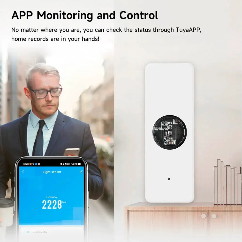Tuya ZigBee Light Sensor Luminance Brightness Detector For Smart Home Illumination Works With Smart Life