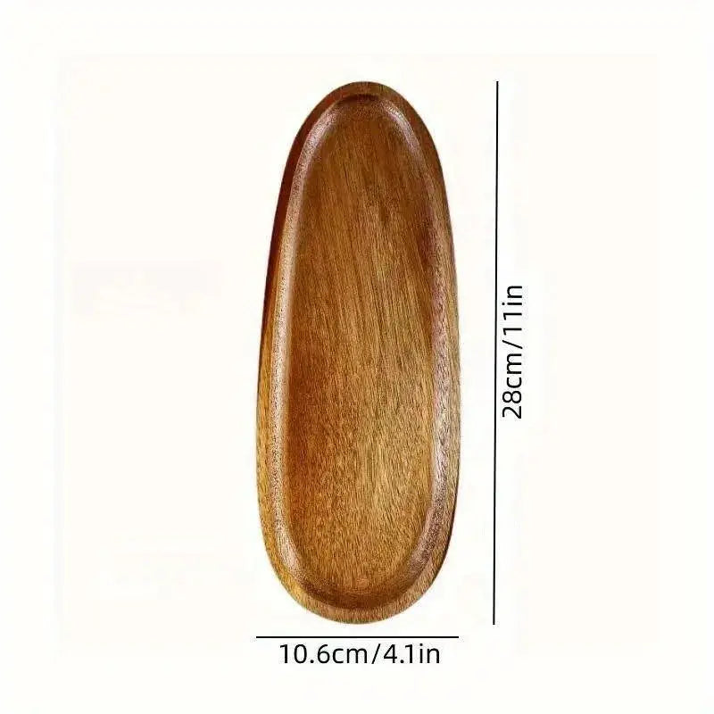 Japanese Solid Wood Fruit Plate Tray Set Multi Size Snack Platter