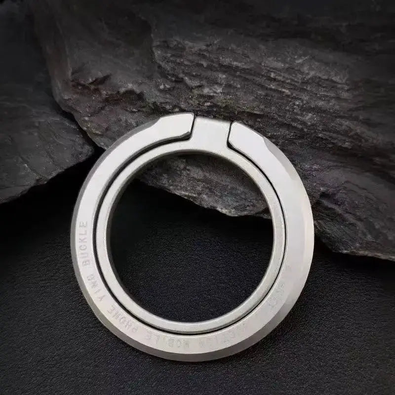 Magnetic phone ring holder, white metal circular grip with kickstand for iPhone, Samsung, Xiaomi