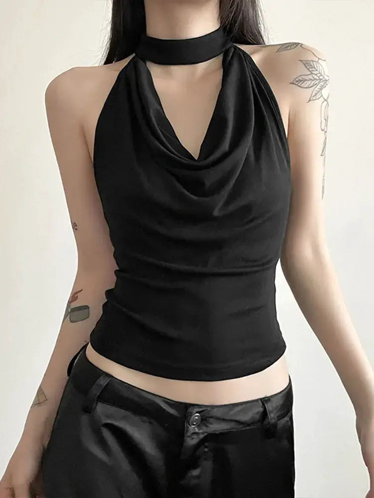 NovaWear Solid Color Halter Vest For Women Lightweight High Stretch Summer Essential For Casual Travel And High Street