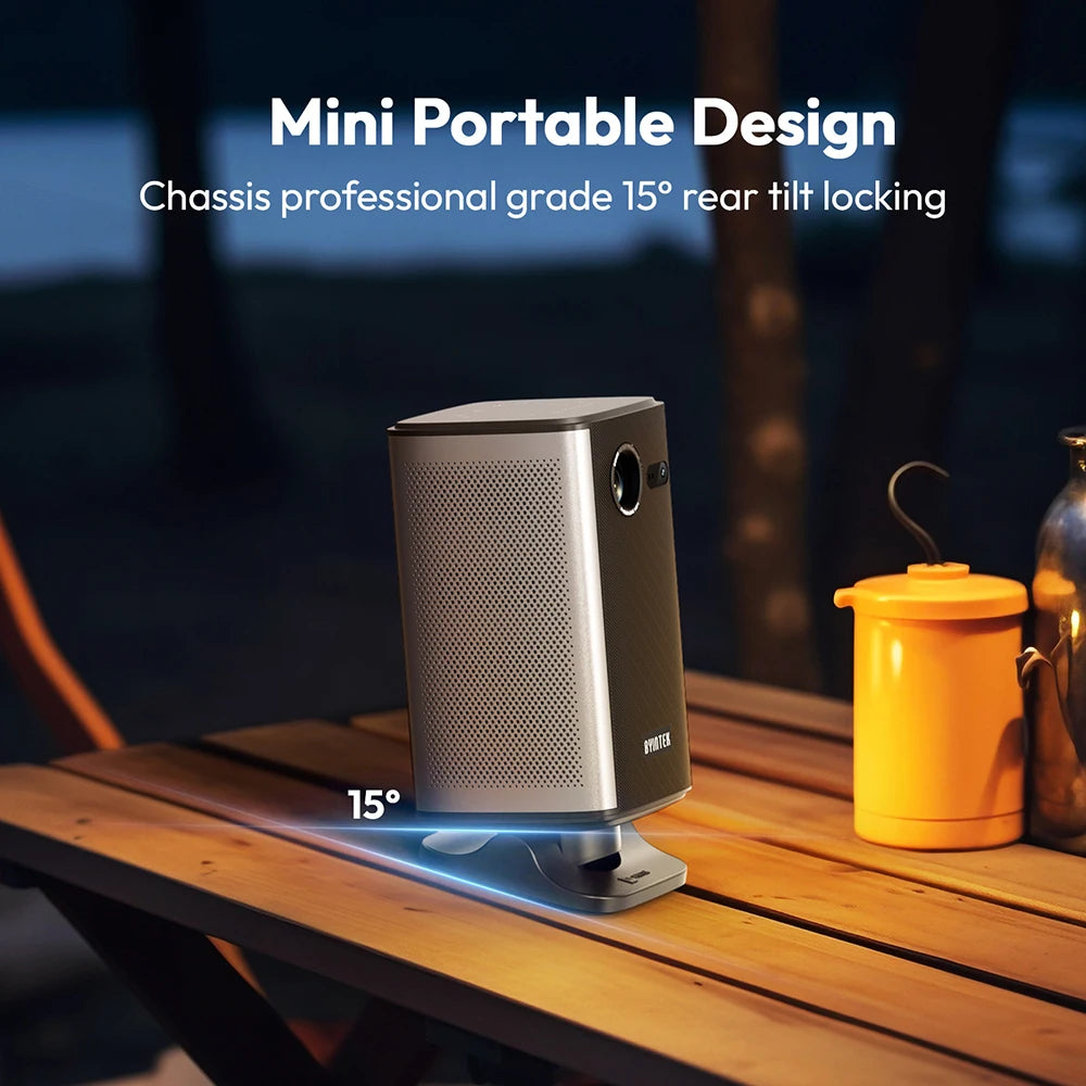 BYINTEK P70X Portable Projector Battery 4K 3D WiFi Outdoor Movie Night