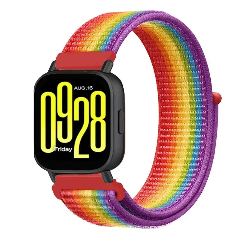 Nylon rainbow loop watch band for Redmi Watch 5 Active/Lite 20mm-22mm
