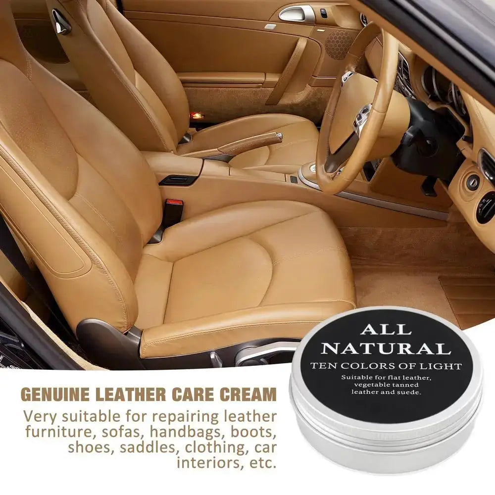 Simples Market genuine leather care cream for tan car interior leather; available in 30G/50G/100G sizes