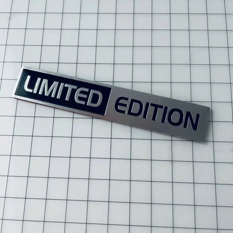 3D Metal Aluminium Silver Black Logo Emblem Badge for Car Fender and Trunk Universal Fit Limited Edition