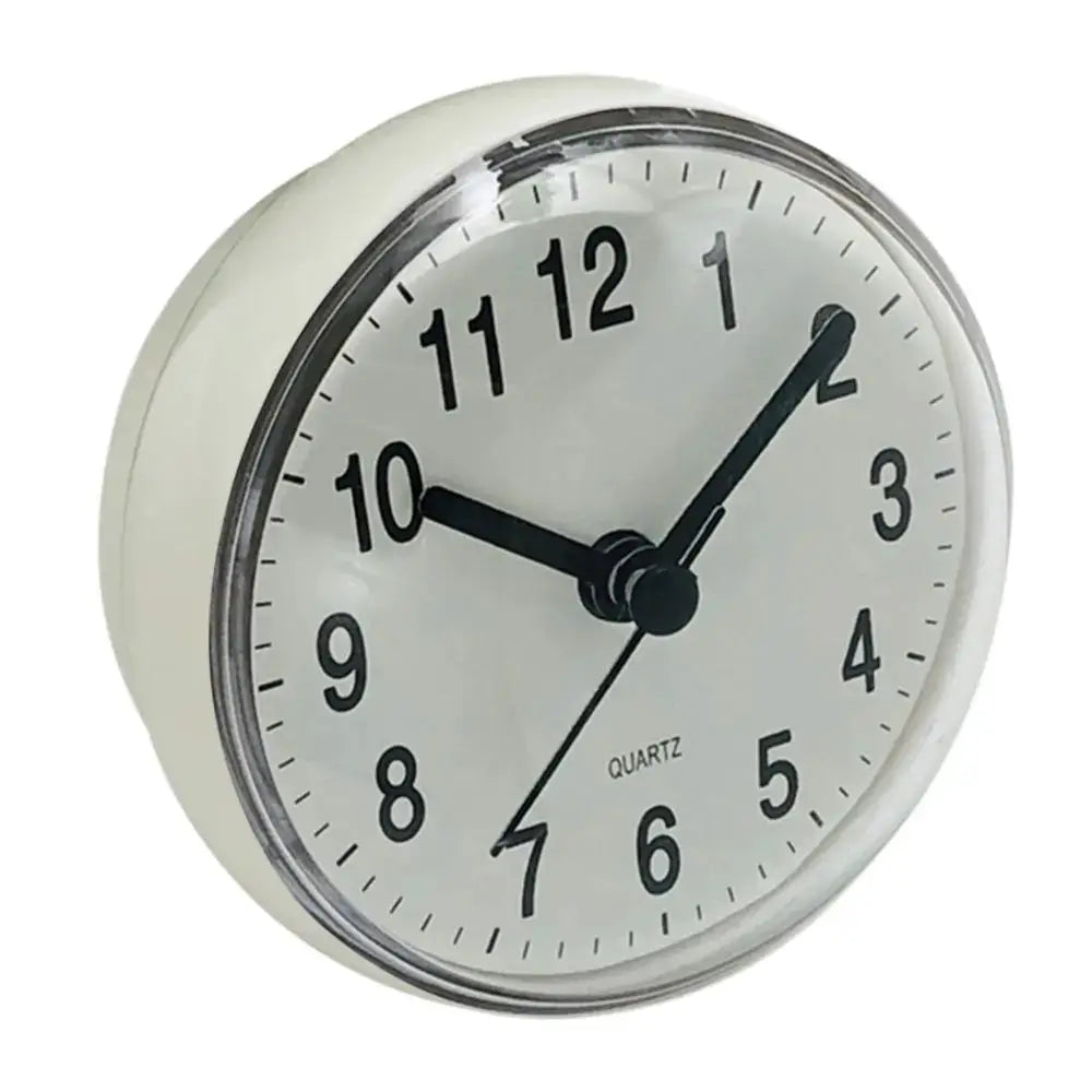 Mini suction wall clock by Simples Market; white 7cm anti-fog waterproof quartz