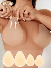 Nipple covers by Simples Market, waterdrop-shaped silicone, 1 pair, skin-toned, seamless and reusable.