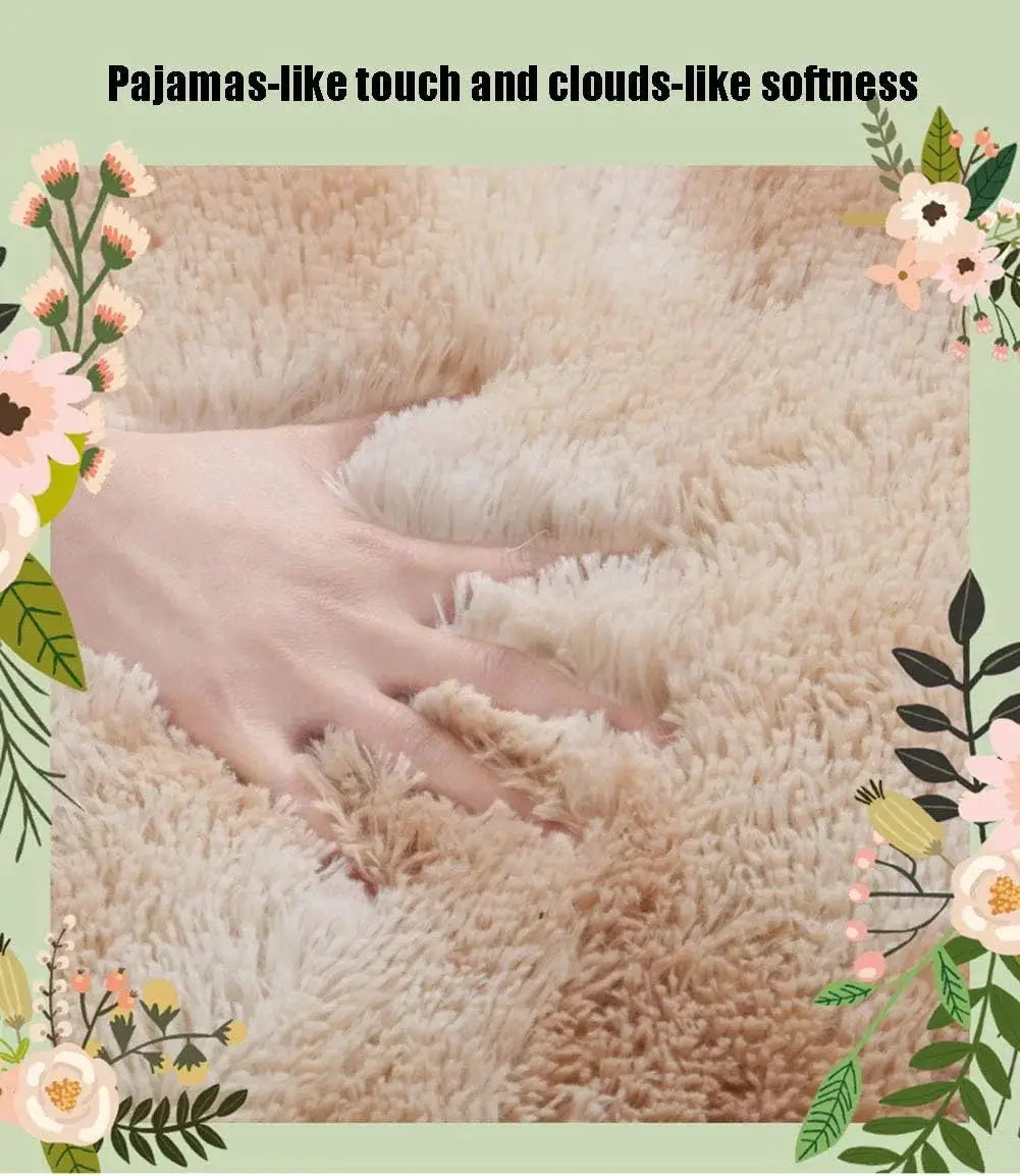 VIKAMA silk-wool rug by Simples Market; cream fluffy bedroom and living room carpet