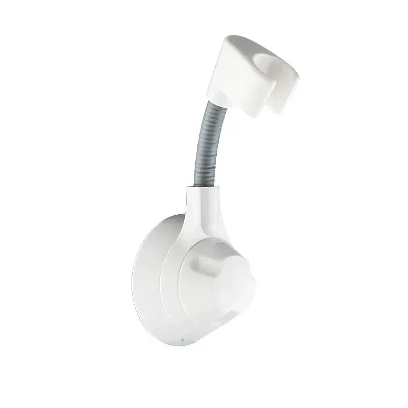 Suction cup shower head holder Simples Market, white, adjustable gooseneck, multi-angle rotation