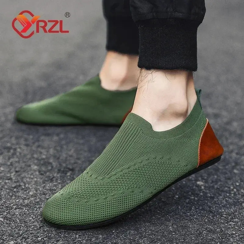 YRZL Mens Soft Driving Moccasins Lightweight Breathable Mesh Slip On Casual Loafers Walking Shoes