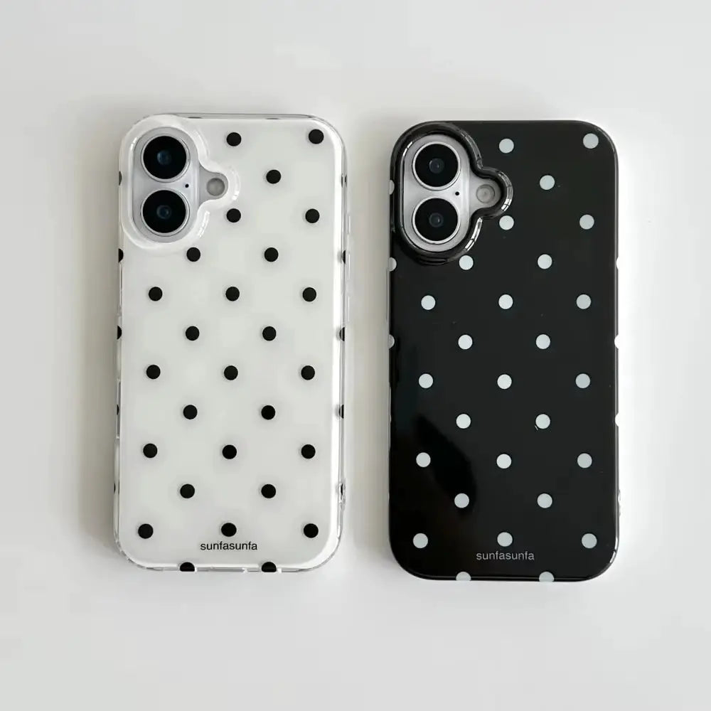 PolkaGuard Minimalist Polka Dot Case For iPhone 11 Through 17 Shockproof Silicone Back Cover