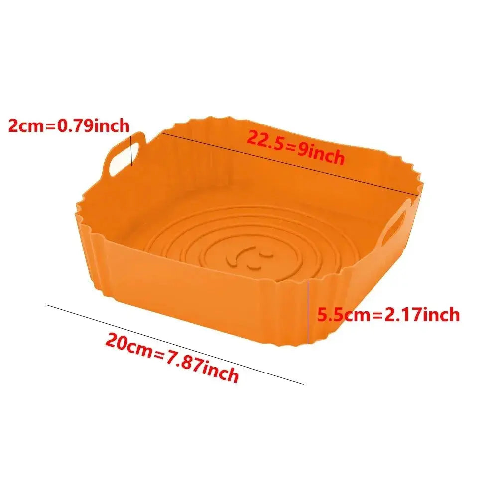 Reusable Silicone Air Fryer Pan Liner For Air Fryers And Ovens Nonstick Baking Tray Basket For Pizza And Fried Chicken