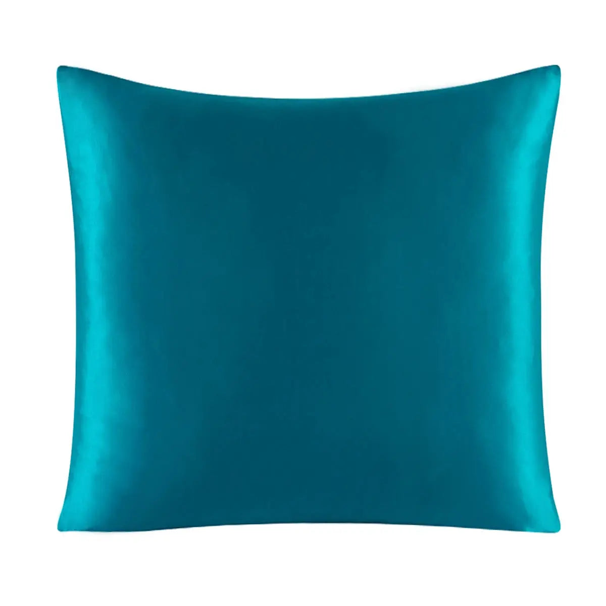 Silk pillowcase cushion cover in teal, 100% silk, solid color; available in 40x40cm and 80x80cm