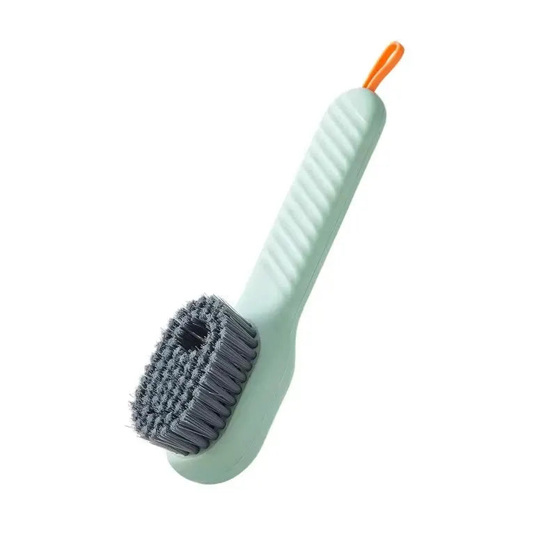 Shoes brush by Simples Market, mint green handle with gray soft bristles, 1 piece