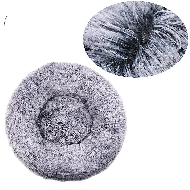 40-90cm Round Pet Bed In 6 Sizes For Large Dogs And Cats Super Soft Plush Bed For Winter Warmth