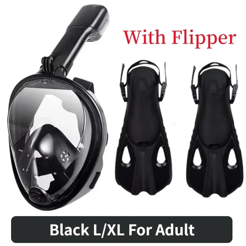 Underwater Full Face Diving Mask Anti Fog For Snorkeling And Scuba Waterproof Respiratory Mask For Adults And Kids