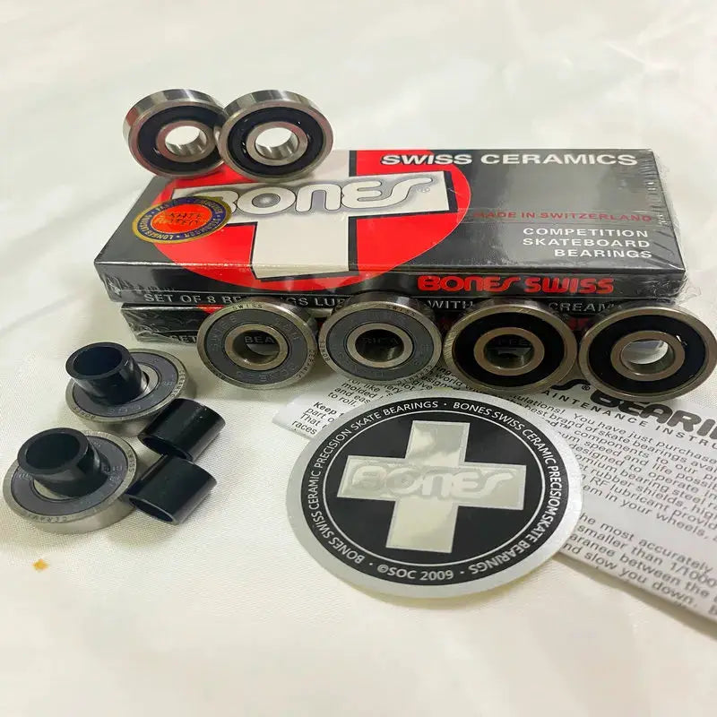 Skateboard Bearings 8 Pack Spacers And Washers Bundle 608 High Rotation Ceramic Bearings For Precision Skateboards