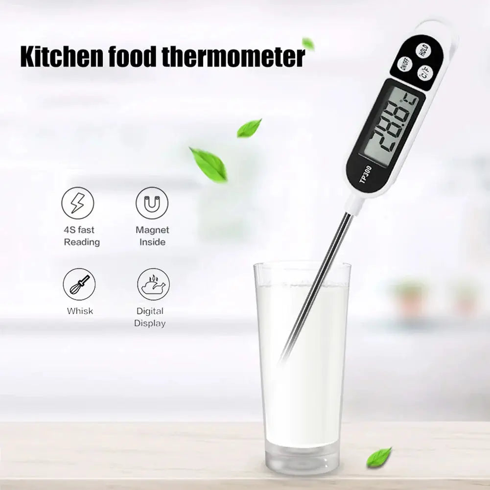 TP300 Electronic Food Thermometer Instant Read Digital Meat Thermometer LCD Display for Meat Cooking BBQ Milk
