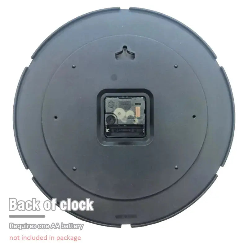 Simples Market 30cm round wall clock back view, Nordic minimalist design, battery powered with AA compartment