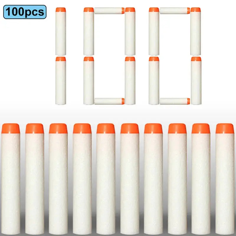 7.2cm EVA Foam Darts 100 Pieces Refill Rounds for Nerf N Strike Blasters Round Head Safe Play