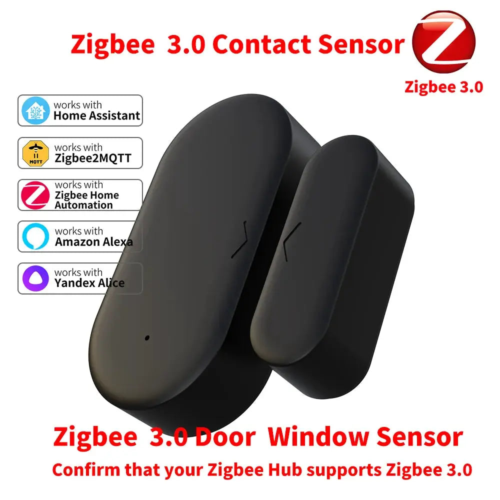 Zigbee 3.0 Contact Sensor Door And Window Sensor Hub Required Works With Home Assistant Alexa Yandex ZHA Zigbee2MQTT HA