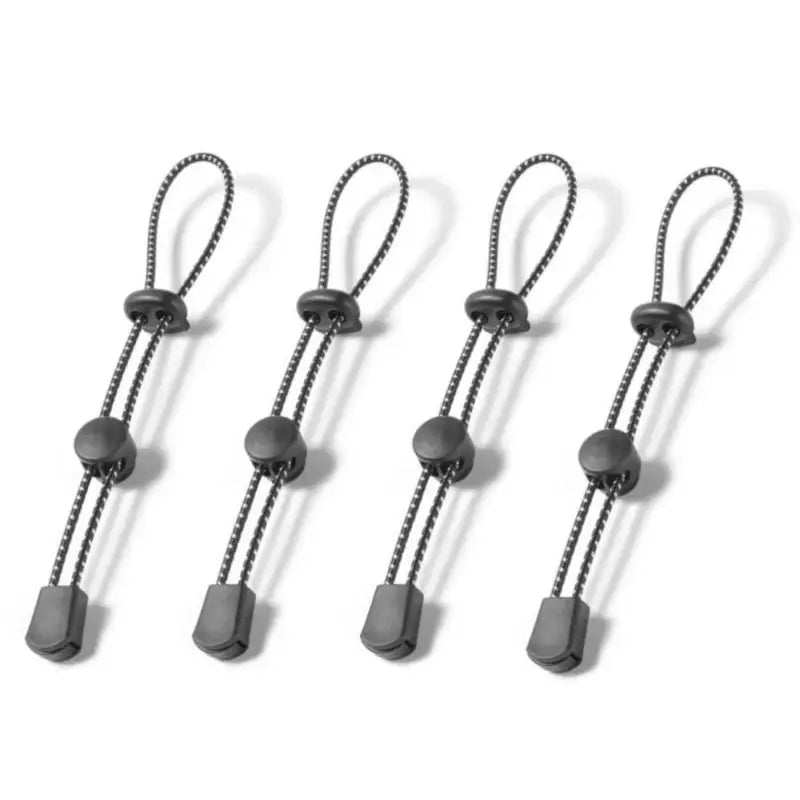 4-pack adjustable elastic rope trekking pole holders for backpacks with cord locks and end caps