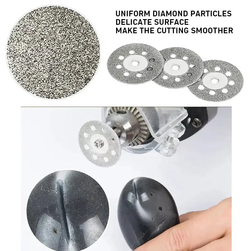 60 Piece Diamond Cutting Discs And Grinding Wheel Set For Woodworking And Metal Dremel Rotary Tool